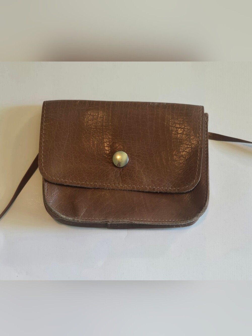 Small Brown Leather Shoulder Purse Casual Wallet Canada Distressed Bag